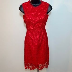 Red lacy dress